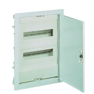 Legrand Unterputzverteiler Ekinoxe, mit Metalltür, Signalweiß, IP30, 24+4 Module