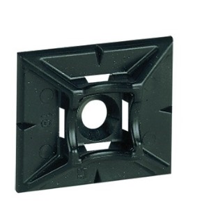 Klebesockel, selbstklebend, 30 x 25 mm, schwarz, für Kabelbinder bis B=4,6mm.