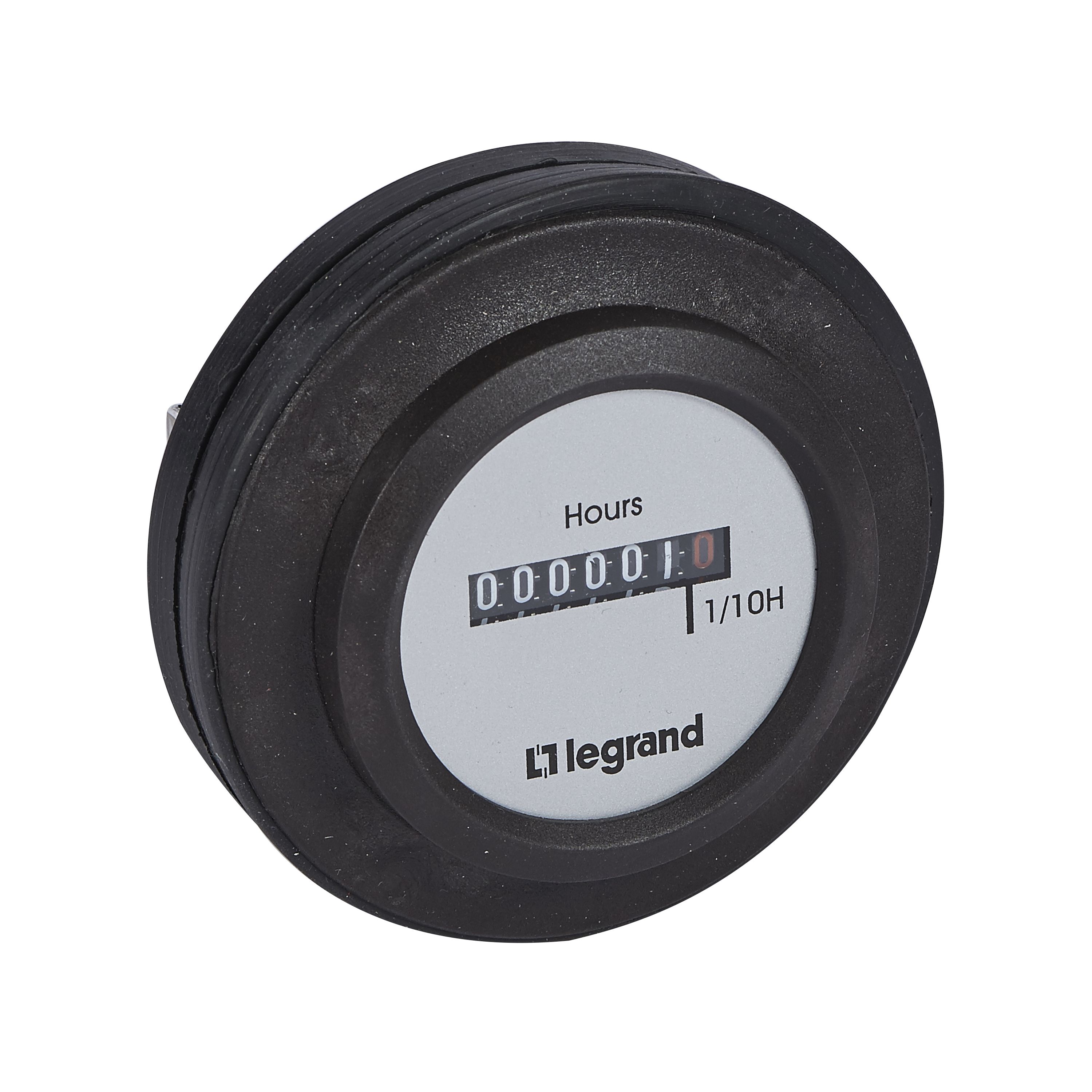 Legrand Betriebsstundenzähler ContaRex 80 mm Dmesser 12-36 VDC IP67 Fronttafelei