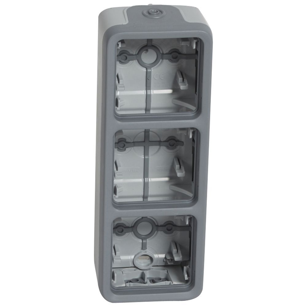 Legrand Plexo Classic Gehäuse 3-fach senkrecht Feuchtraum Aufputz Plexo 55 grau