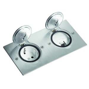 Legrand Deckelsatz 2x2-Modul Inox