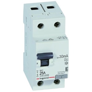 Legrand RX3 Fehlerstromschutzschalter 25A, 2-polig, 30mA, Typ A, 230VAC, 2TE