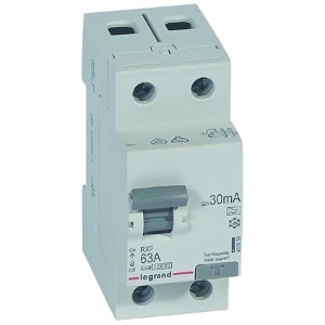 Legrand RX3 Fehlerstromschutzschalter 63A, 2-polig, 30mA, Typ A, 230VAC, 2TE