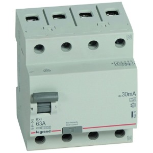 Legrand RX3 Fehlerstromschutzschalter 63A, 4-polig, 30mA, Typ A, 400VAC, 4TE