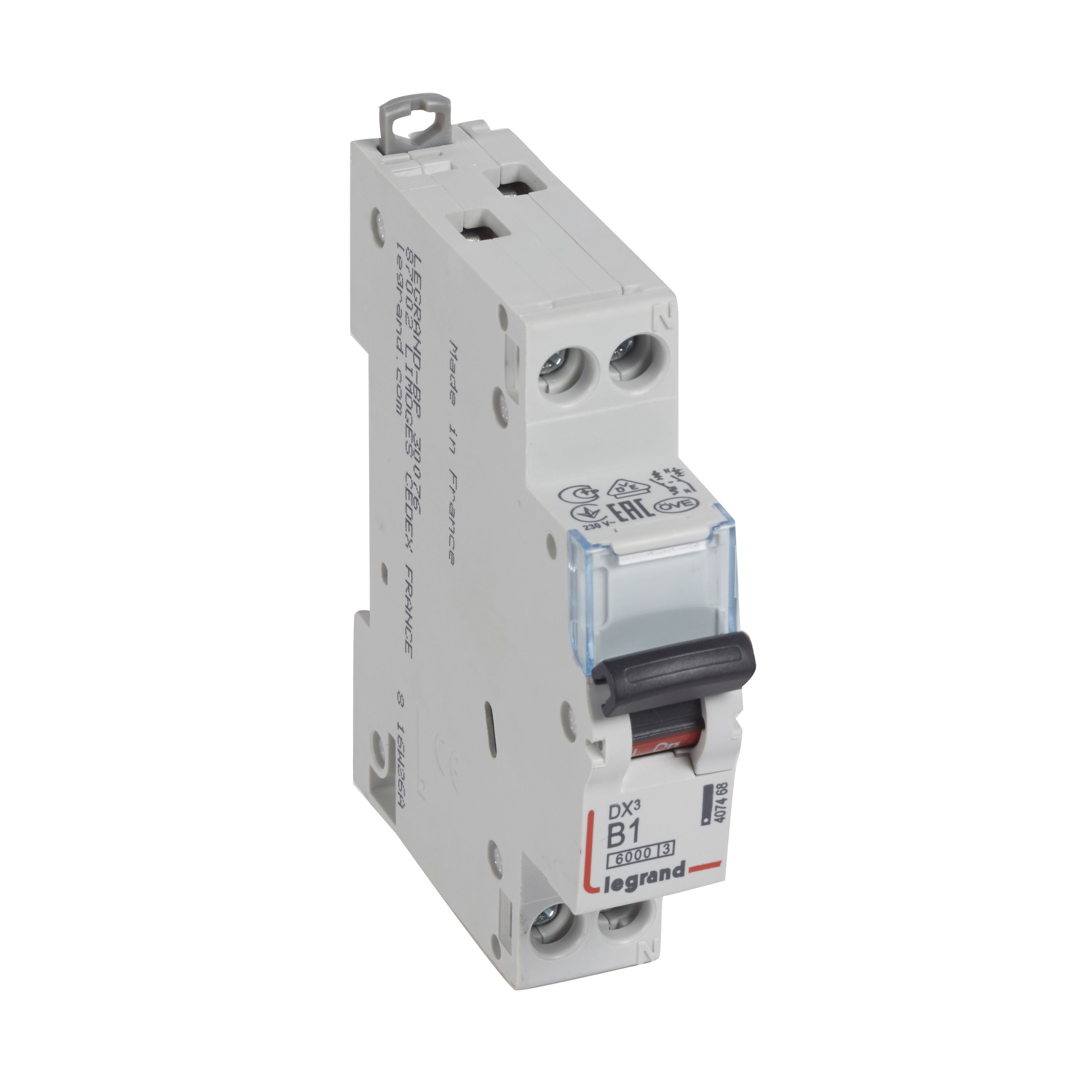 Legrand DX3 Leitungsschutzschalter B-Charakteristik, 1A, 1-polig+N, 6kA, 230VAC,