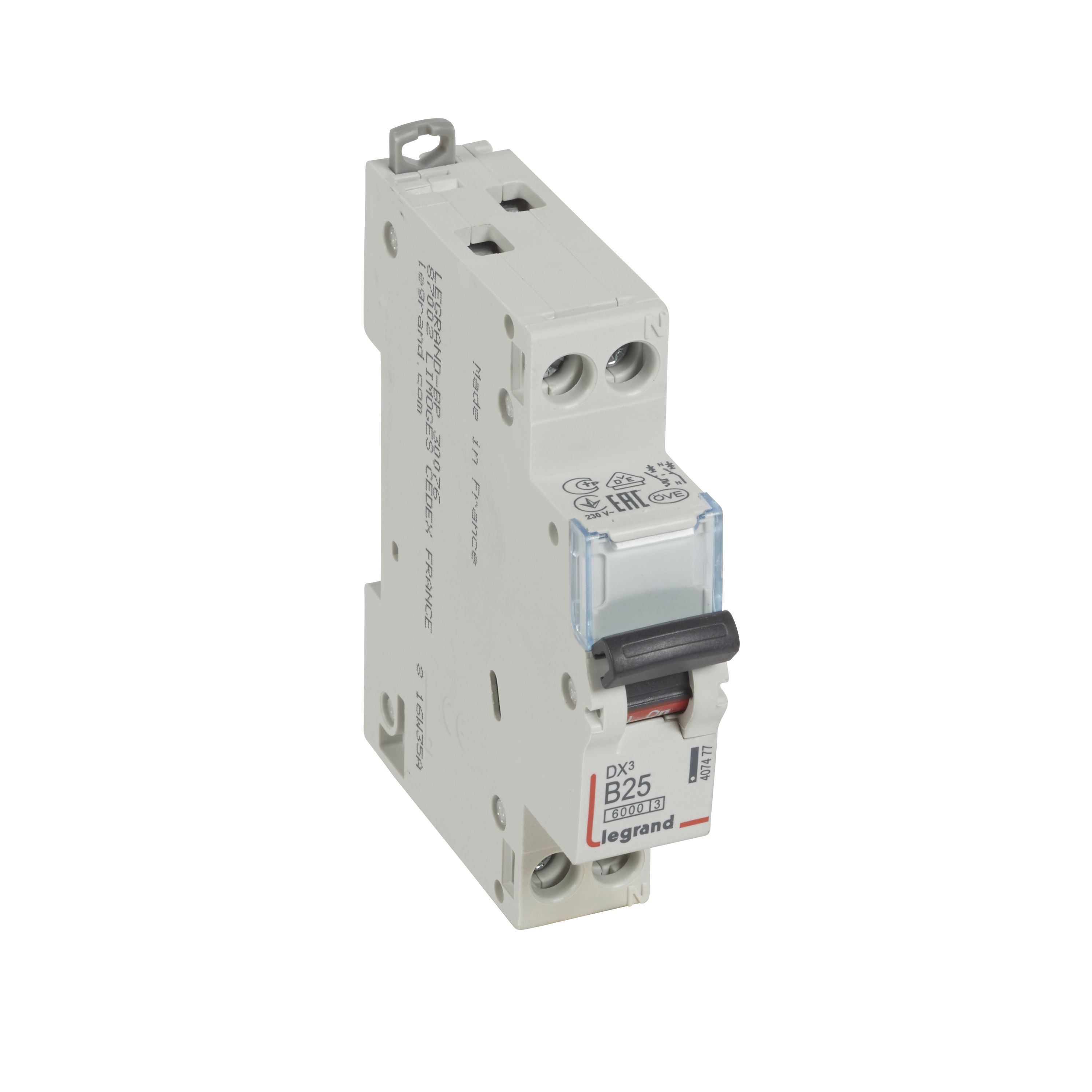 Legrand DX3 Leitungsschutzschalter B-Charakteristik, 25A,  1-polig+N, 6kA, 230VA