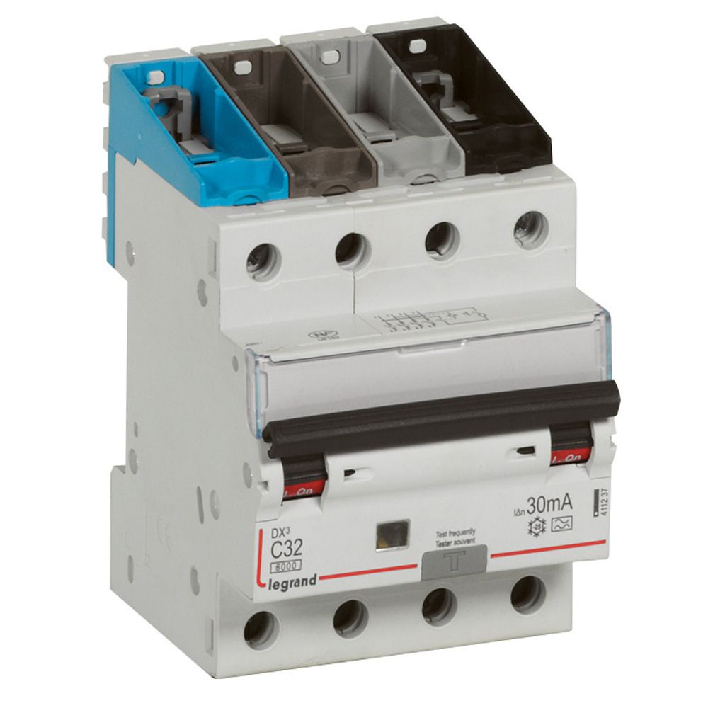 DX3 FI/LS-Schalter C-Charakteristik, 32A, 4-polig, 6kA, 30mA, Typ A, 400VAC, 4TE
