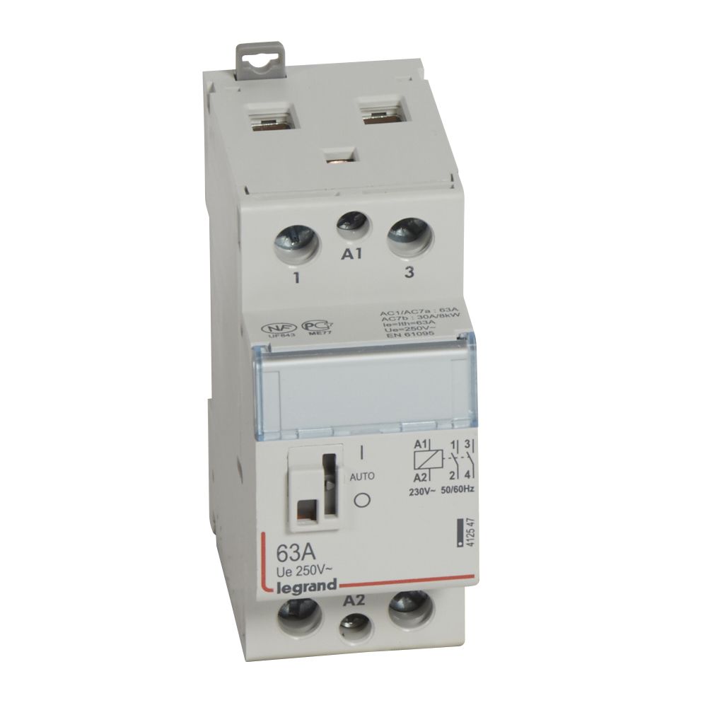 Legrand CX3 Schütz 230V 63A, 2 Schliesser, mit Handschalter