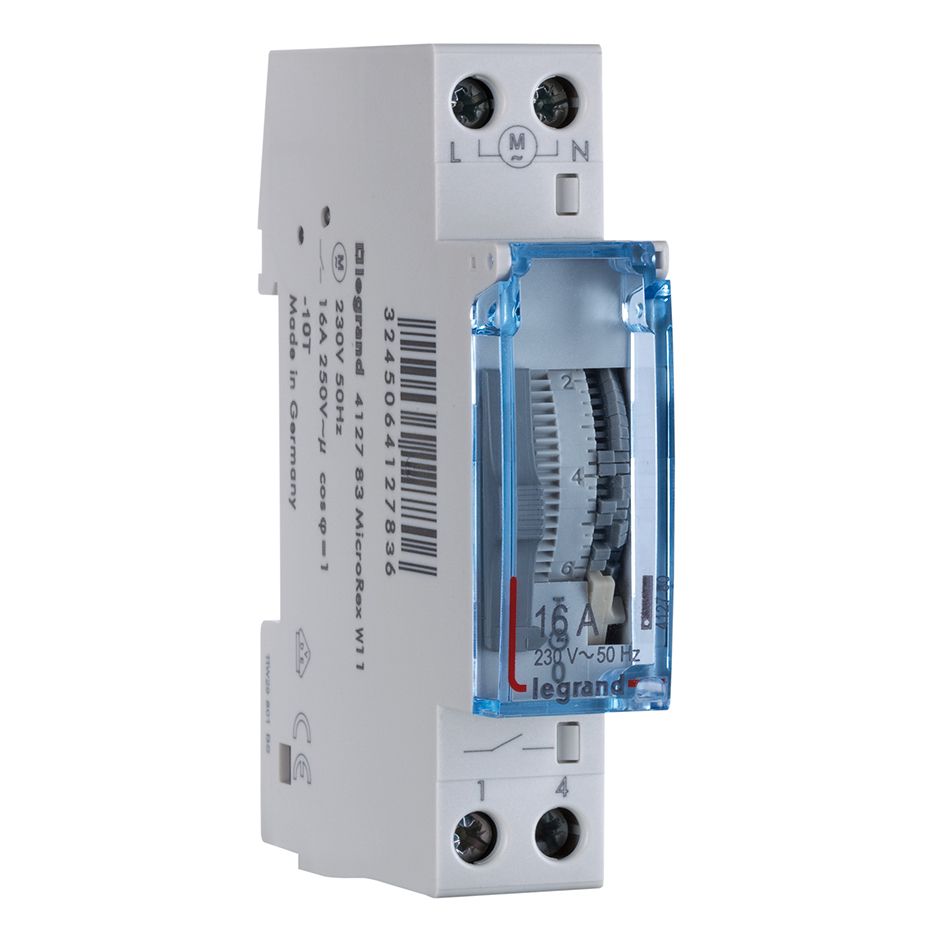 Legrand MicroRex W11, analoge Wochenzeitschaltuhr ohne Gangreserve, 230V 50Hz,1K