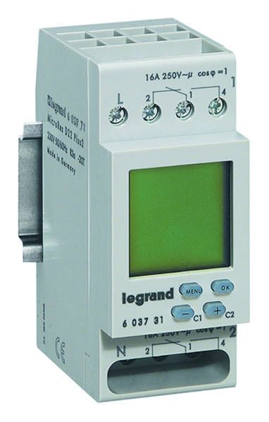 Legrand MicroRex D22 Plus 2, digitale Wochenzeitschaltuhr DE, 230 VAC, 2 Kanal,