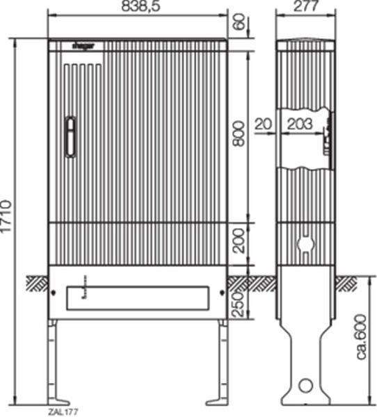 Hager VTS,BR177,leer,1710x838.5x277mm