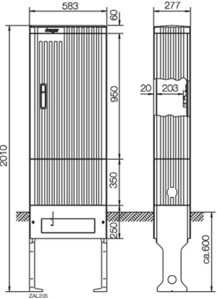 Hager VTS,BR205,leer,2010x583x277mm