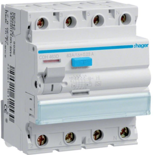 Hager FI-Schalter 4P 6kA 63A 30mA Typ A HI