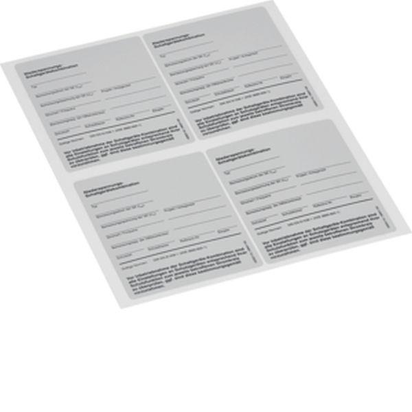 Hager Typenschild SK EN 61439,95x115 mm,DIN A4