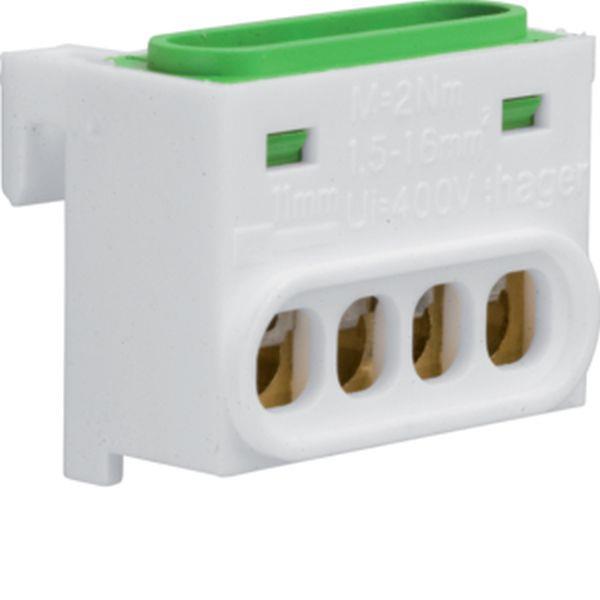 Hager PE-Klemme,Minigamma,4 Klemmstellen