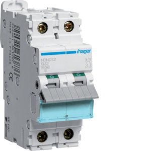 Hager LS-Schalter 2 polig 10kA/15kA D-32A 2M
