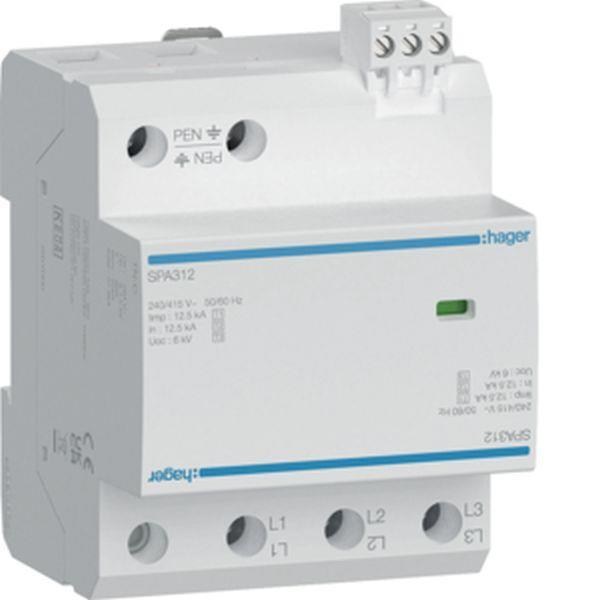 Hager Überspan. T1+T2+T3 3P 12.5kA FM TN-C
