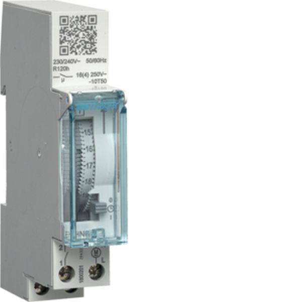 Hager Tagesschaltuhr,1S/16A,1PLE,Gangr,analog