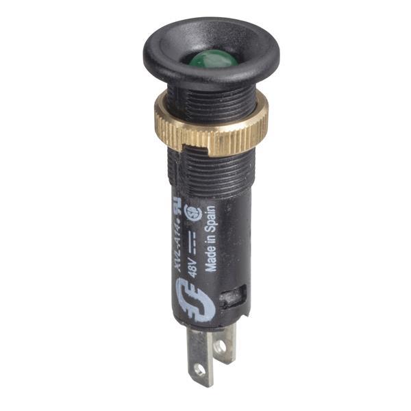 Leuchtmelder, Harmony XVL, 8mm, grün, LED vorstehend, 12V DC, Flachsteckanschlus