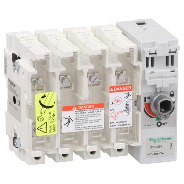 Lasttrennschalter m. Sicherungen TeSys GS2D, 4p, 32A, DIN A1