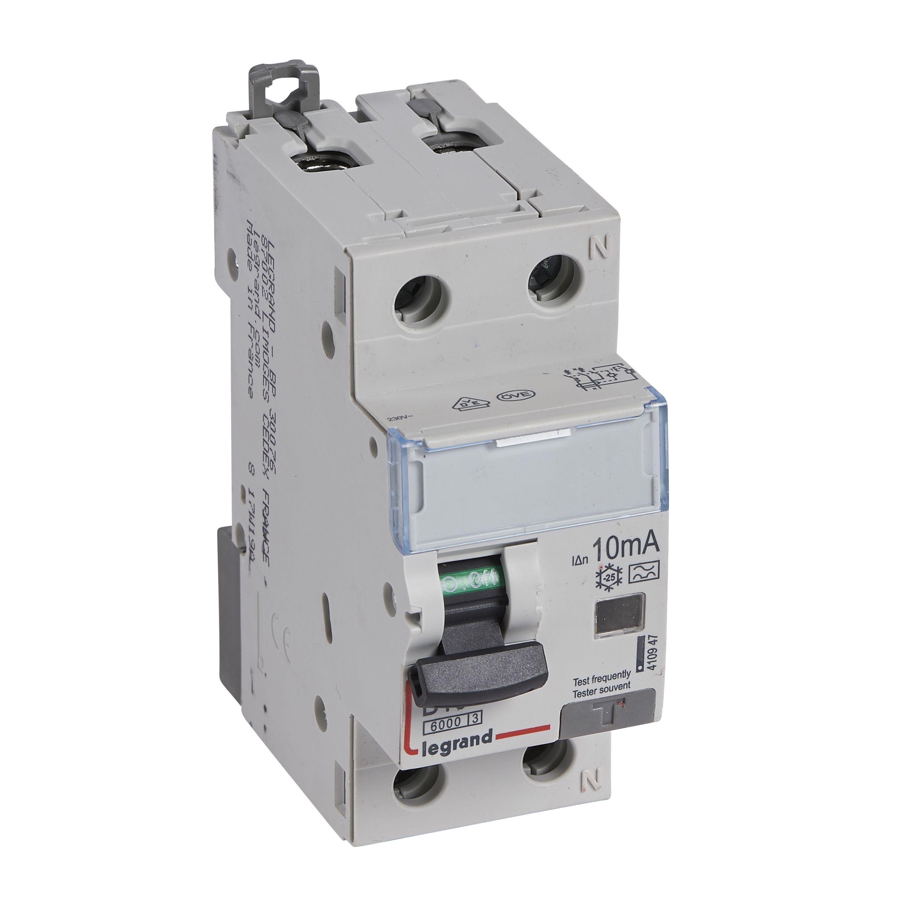 Legrand DX3 FI/LS-Schalter B-Charakteristik, 16A, 1P+N, 6kA, 10mA,Typ A, 230VAC,