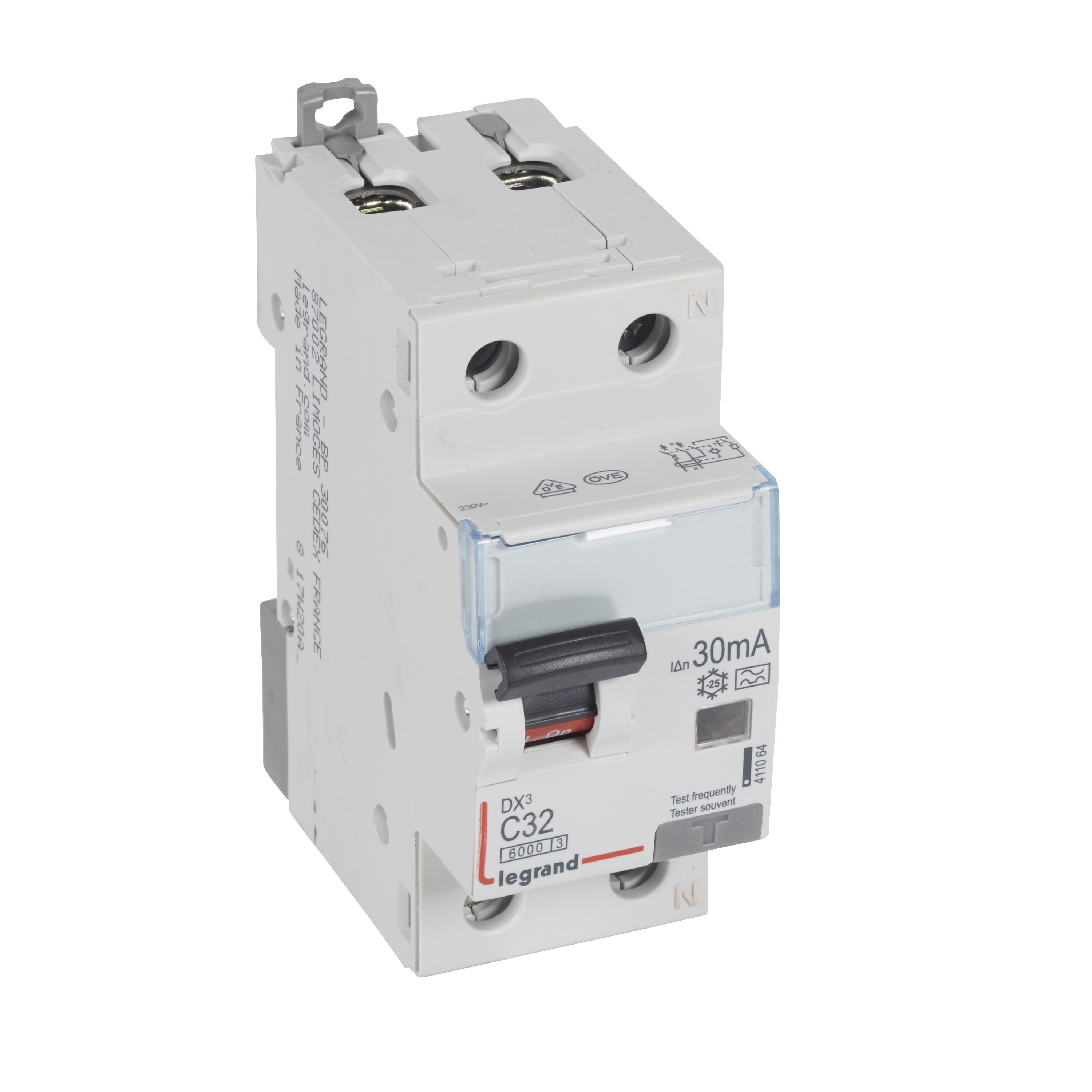 Legrand DX3 FI/LS-Schalter C-Charakteristik, 32A, 1P+N, 6kA, 30mA, Typ A, 230VAC