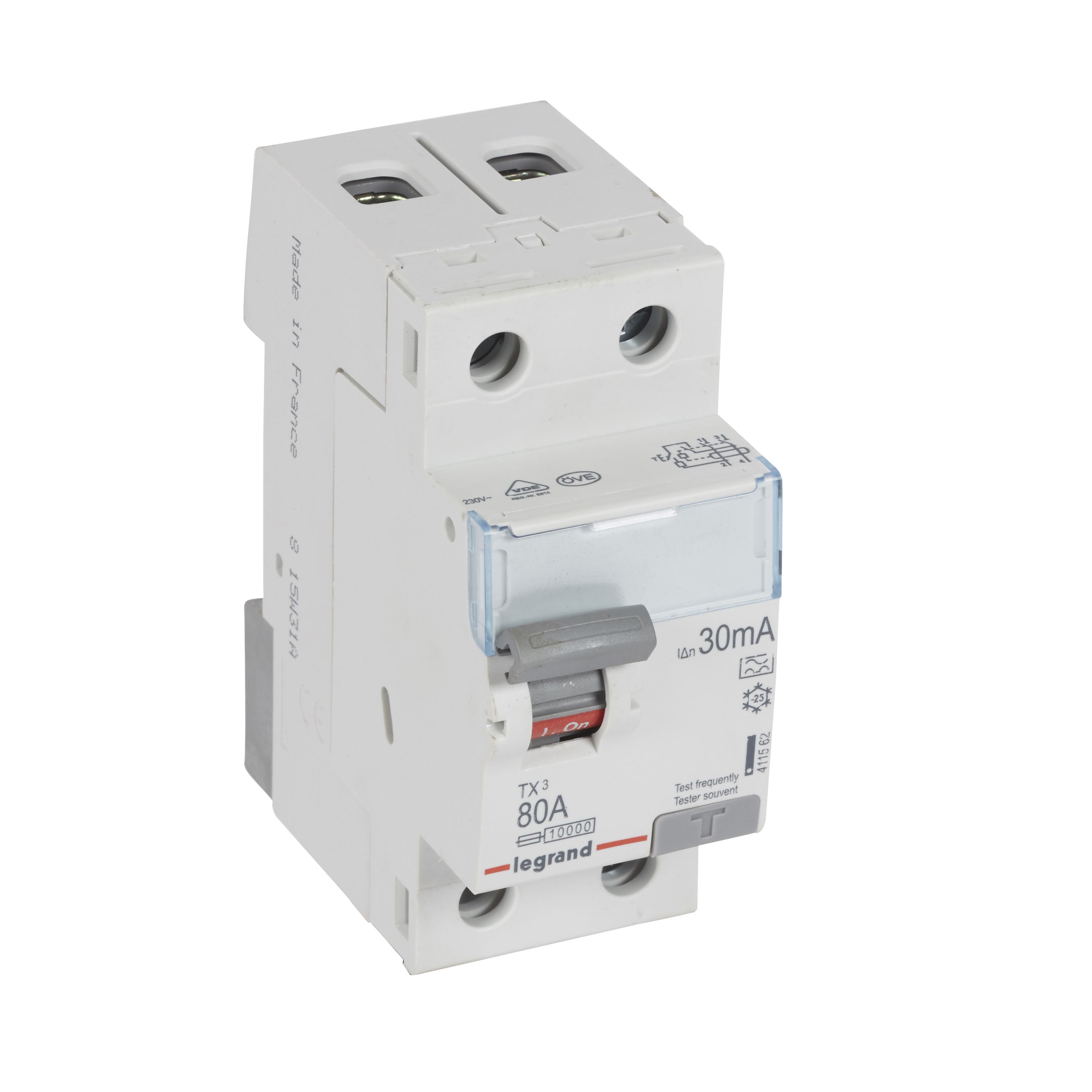 Legrand TX3 Fehlerstromschutzschalter 80A, 2-polig, 30mA, Typ A, 230VAC, 2TE
