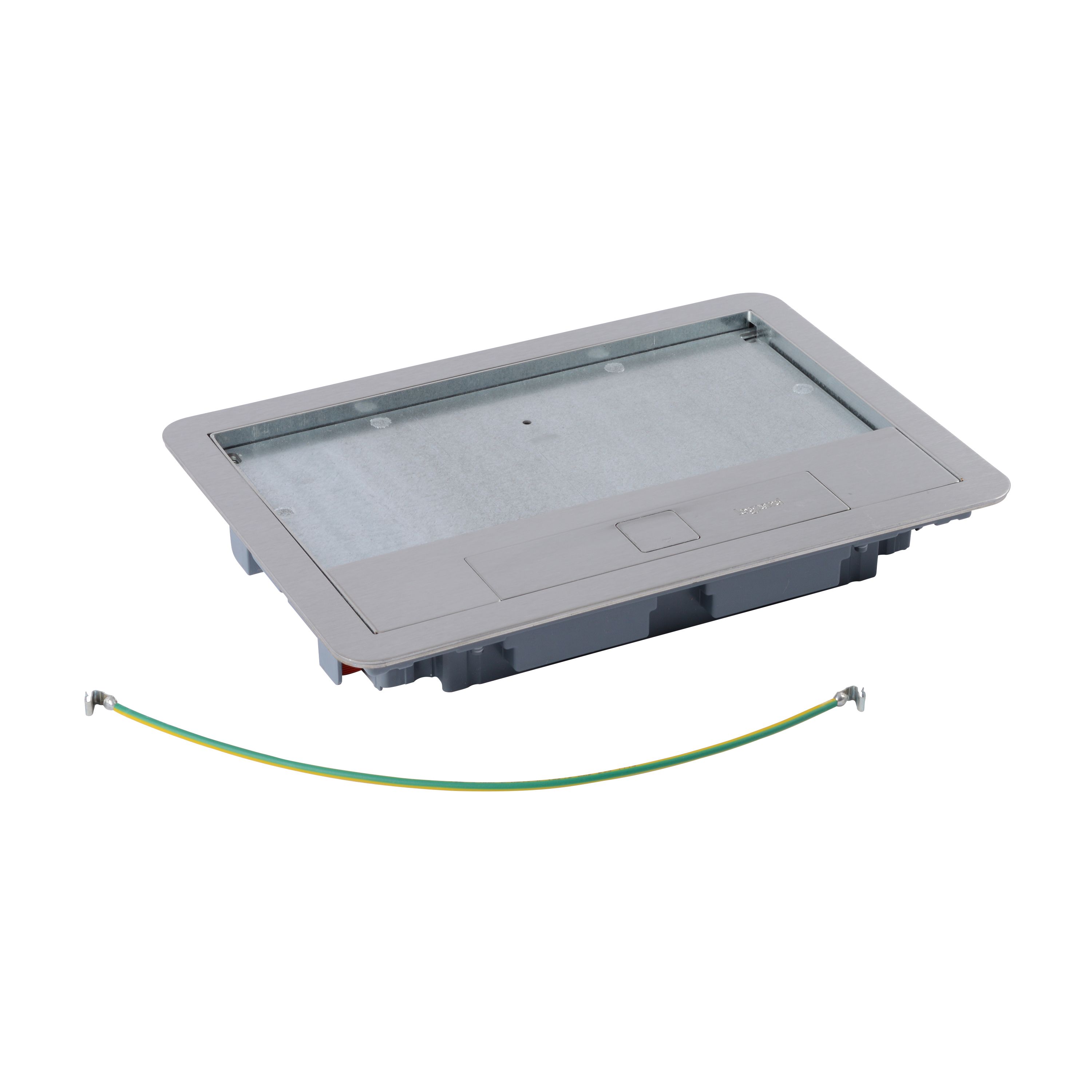 Legrand Deckel für Gerätebox mit Teppichrand, 8/12 Module, Edelstahl