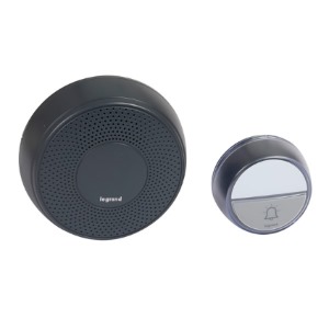 Legrand Funk Gong Set Komfort mit Gong mit Klingeltaster, 15 Melodien Farbe: Ant