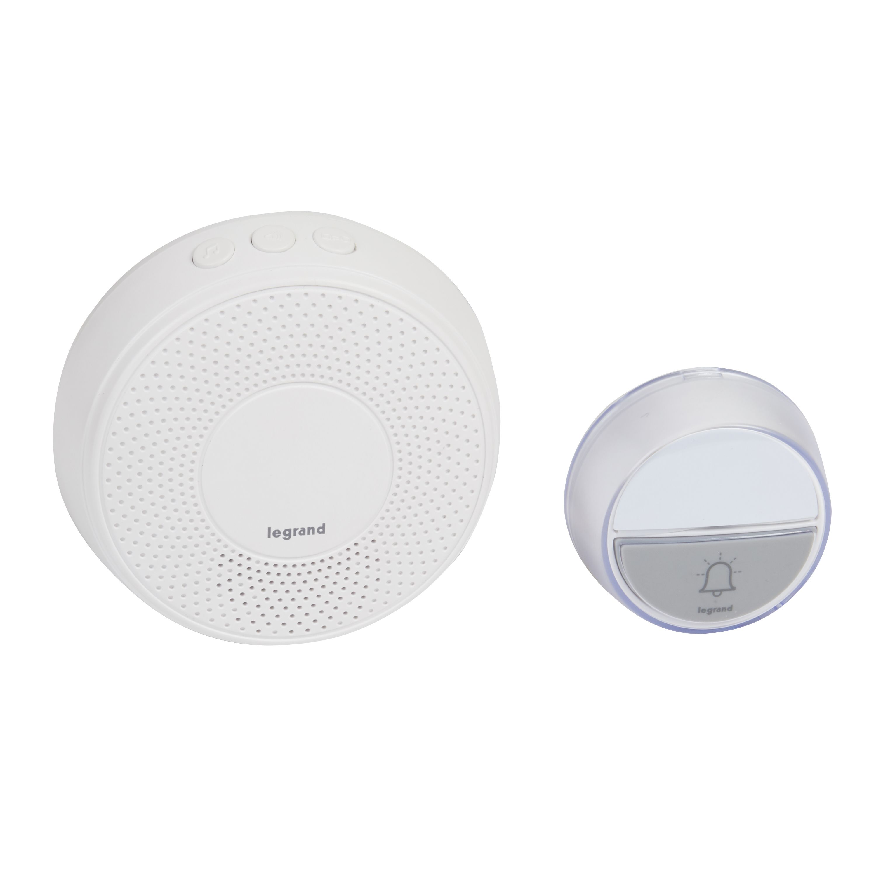 Legrand Funk Gong Set 230V Komfort mit Gong, Klingeltaster, 15 Melodien Farbe: U