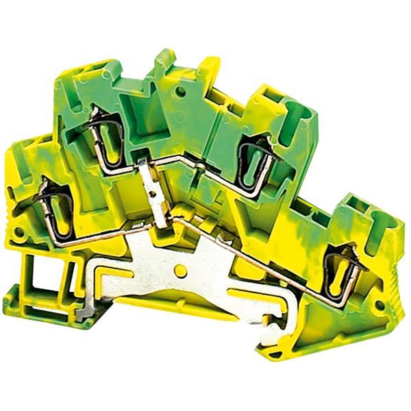 Linergy Erdungsklemme, 2,5mm2, zwei Ebenen, 1x1, Feder, grün-gelb