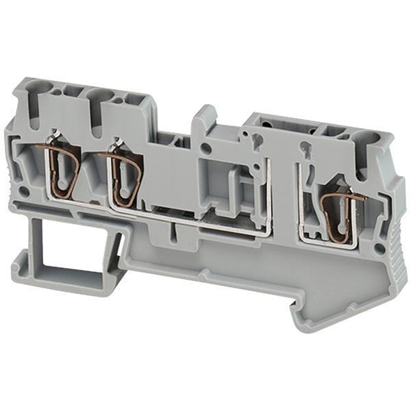 FEDERKLEMME, BASIS-TRENNKLEMME, 3 KONTAKTE, 4MM², GRAU