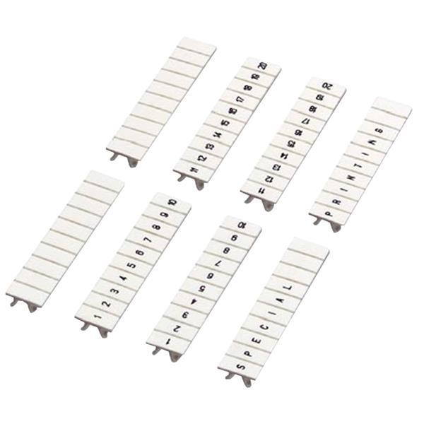 Einsteckb. Markierstreifen, 5mm, 10 Stellen 1 bis 10, horizontal gedruckt, weiß
