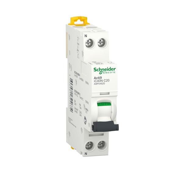 Acti9 iC40N - Leitungsschutzschalter - 1P+N - 20A - C Kurve - 6kA/10kA