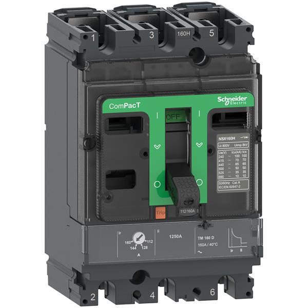 Kompaktleistungsschalter ComPacT NSX160F mit TM125D 3P3D, 36kA/415V AC