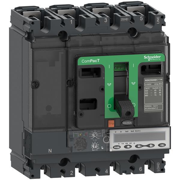 Kompaktleistungsschalter ComPacT NSX100R mit Micrologic 6.2 E 4P4D 40 A, 200kA/4