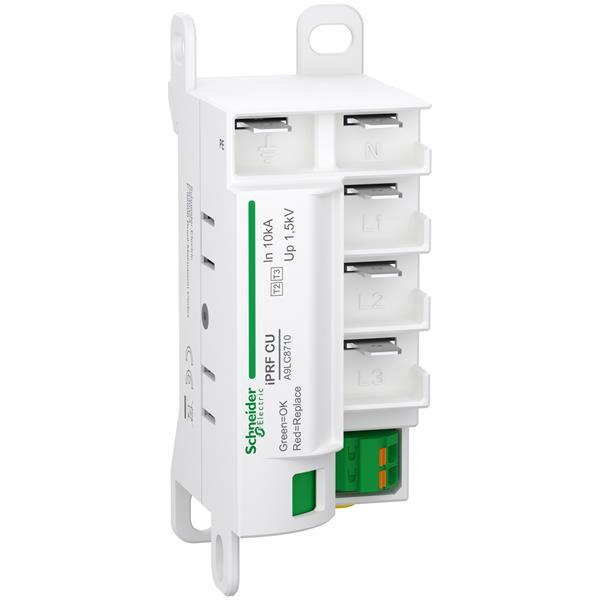 Acti9 iPRF CU Überspannungsableiter T2+ T3, EV, in kompakter Bauform 3P+N TT/TNS