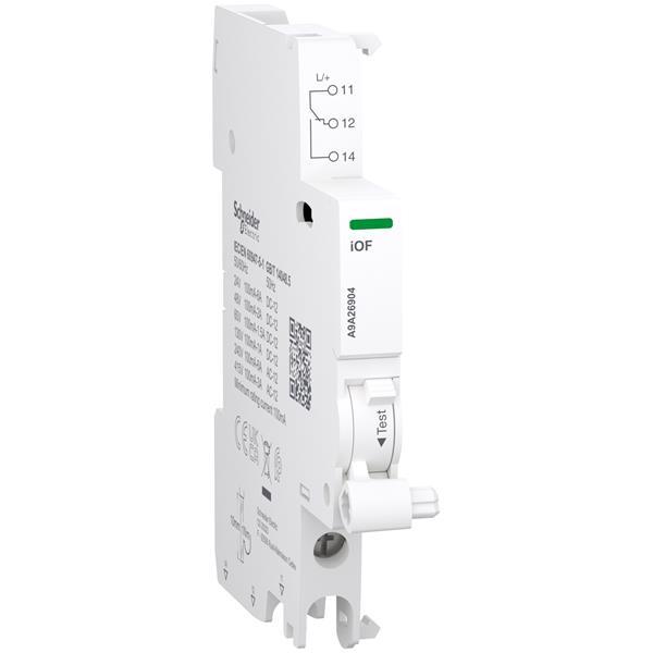 Hilfskontakt, Acti9, iOF, 100mA bis 6A, 24VAC bis 415VAC, 24-130 VDC, Anschluss