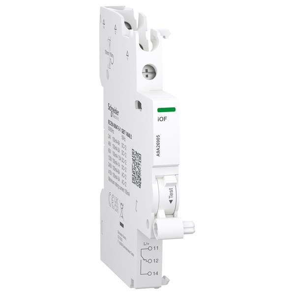 Hilfskontakt, Acti9, iOF, 100mA bis 6A, 24VAC bis 415VAC, 24VDC bis 130VDC, Ansc
