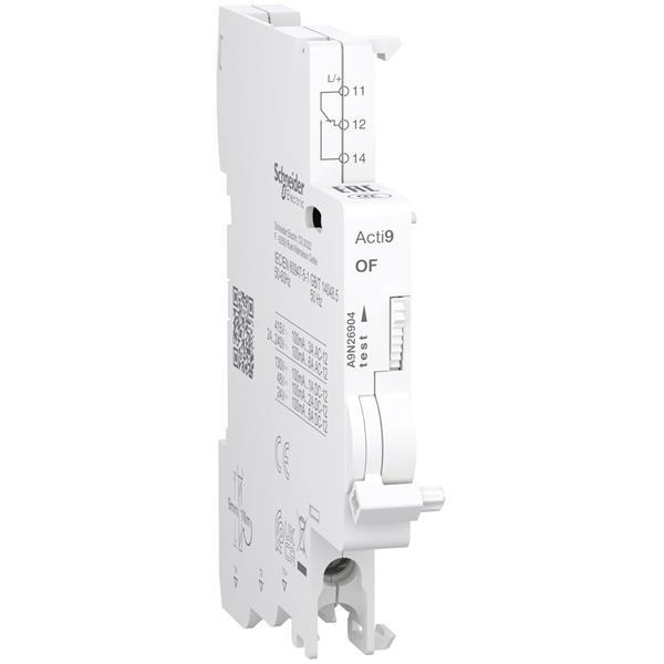 Hilfsschalter, Acti9, OF 1OC, 100mA - 6A, AC/DC, Anschluss unten