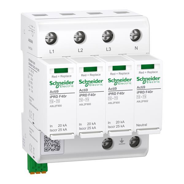 Überspannungsableiter, Acti9 iPRD F40r, Typ 2+3, Schutzmodule steckbar, 3P+N, 40