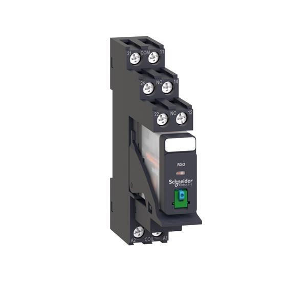 Interface-Relais 2W 5A 24VDC Prüftaste Sockel Bügel Diode+LED montiert
