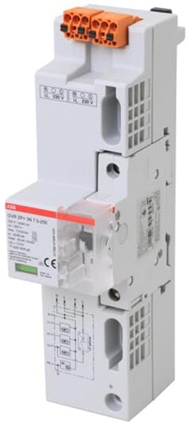 ABB OVR ZP+ 3N 7.5-255 MCB6 SPD T1+2+3, 4p TT/TNS, 7.5/30kA