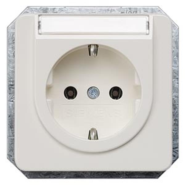 Siemens DELTA profil SCHUKO-Steckdose mit Schriftfeld titanweiß