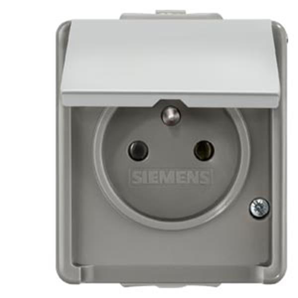 Siemens DELTA fläche IP44 AP SCHUKO-Steckdose 1-fach mit Mittenschutzkontakt