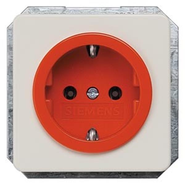 Siemens DELTA profil SCHUKO-Steckdose silber mit orangem Näpfchen (ZSV)