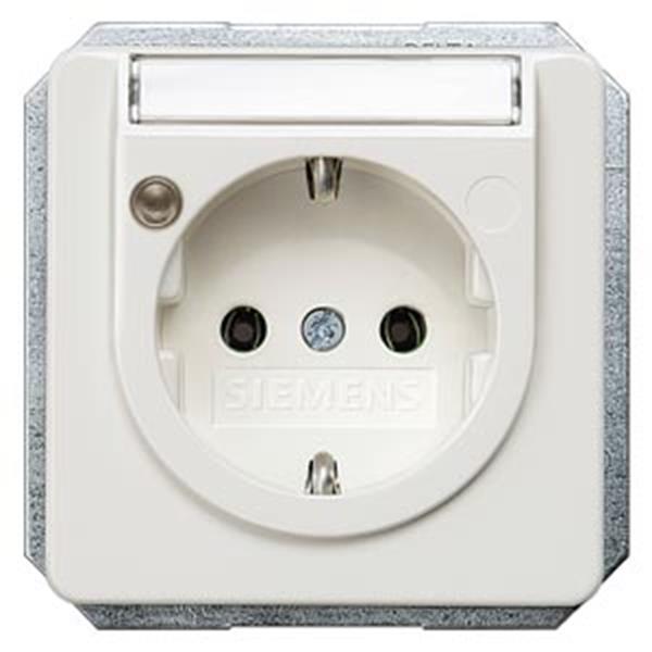 Siemens DELTA profil SCHUKO-Steckdose mit Betriebsanzeige und Schriftfeld, titan