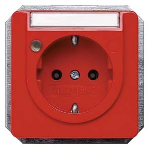 Siemens DELTA profil SCHUKO-Steckdose mit Betriebsanzeige und Schriftfeld, organ
