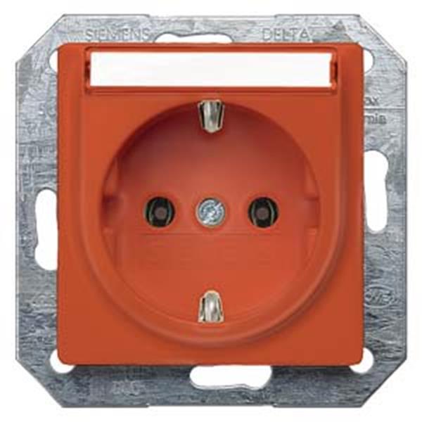 Siemens DELTA i-system SCHUKO-Steckdose mit Beschriftungsfeld, orange