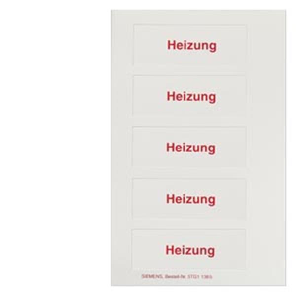 Siemens DELTA profil Piktogrammbogen für Wippe mit Schriftfeld Heizung Notschalt